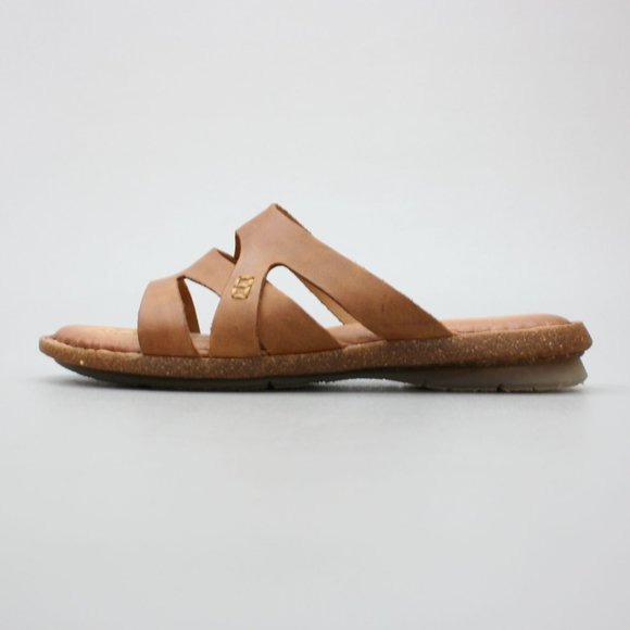 Born Ladies 6 Tepati Brown /Rust Leather Slides Mules Slip-on Open-toe Sandals - Picture 2 of 12
